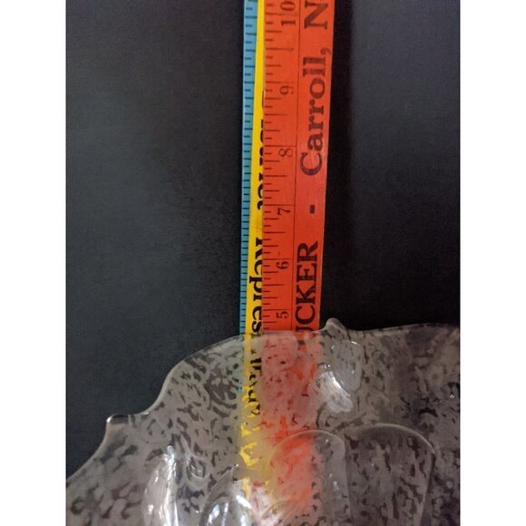 Vintage crimped ruffle bowl clear frosted elegant glass 9: - Picture 9 of 10